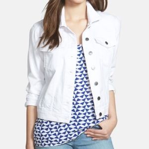 Stretchy White Denim Jacket